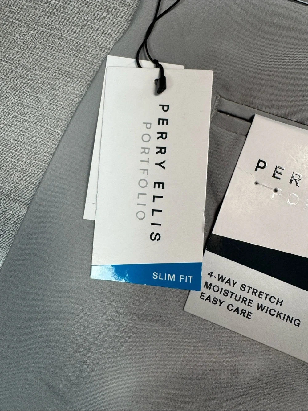NWT New Perry Ellis Light Gray Slim Pants In Alloy Size 38 x 30
